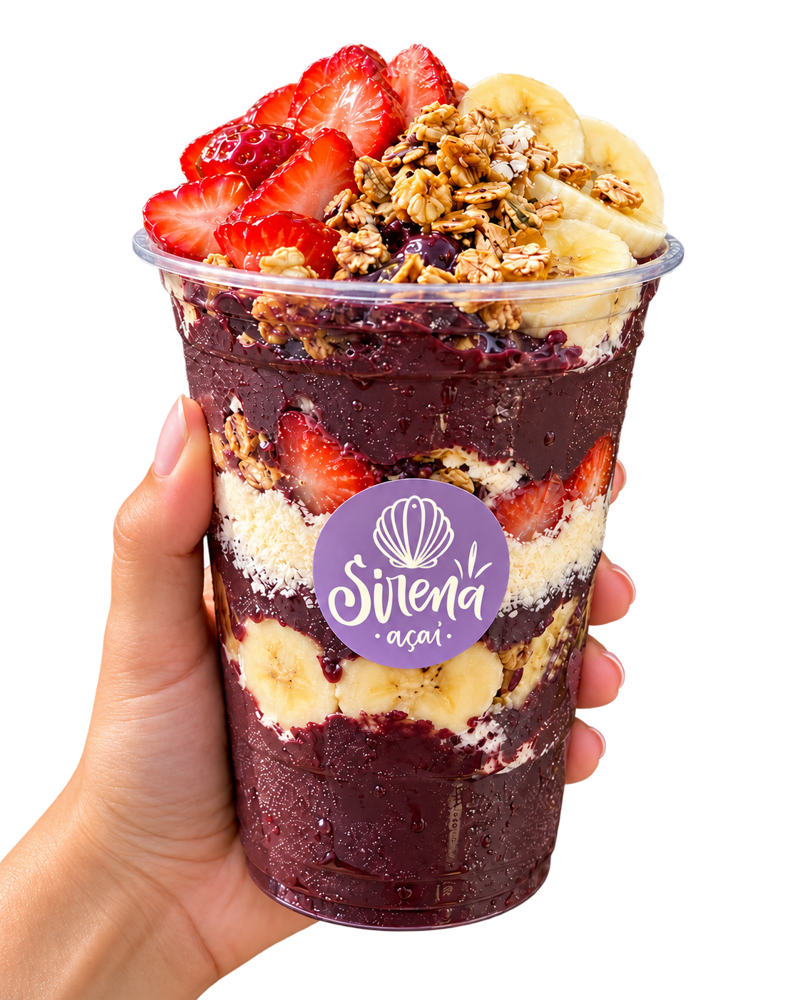 Inspiração de açaí com frutas, granola e cobertura